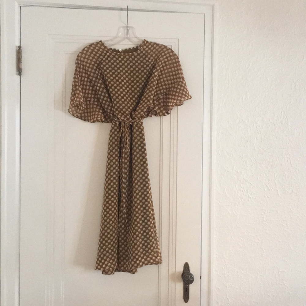LOFT Peplum Dress with Flutter Sleeves
